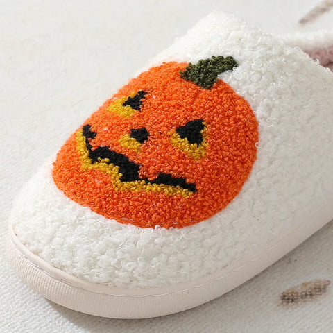 Halloween Pumpkin Slippers – Cozy Indoor House Shoes