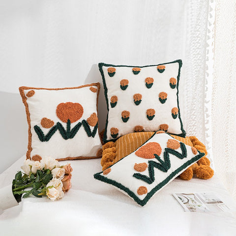 Tulia Embroidered Floral Cushion Cover
