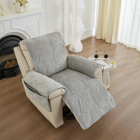 Verdant Leaf Pattern Recliner Cover