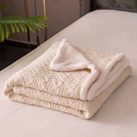 Oslo Sherpa Warm Blanket - Thicken Winter Reversible Throw