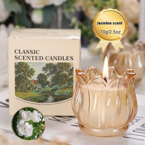 French Tulip Glass Candle