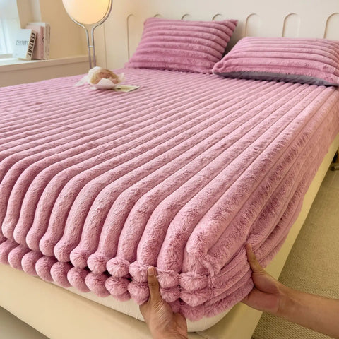 Quilted Velvet Fitted Bed Sheet