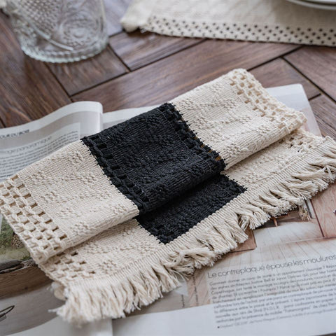 Boho Hempweave Tasseled Table Cloths