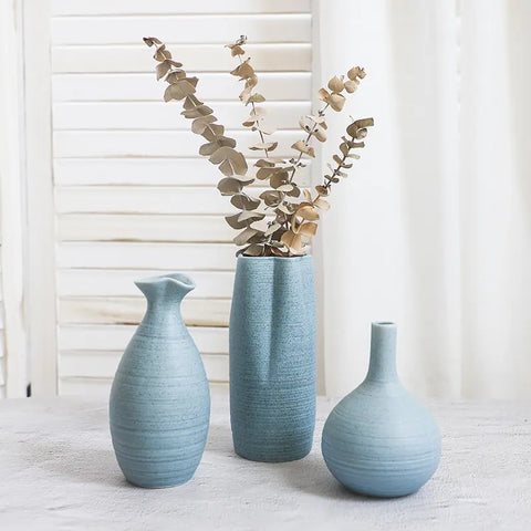 Minimalist Sage Ceramic Vase Set