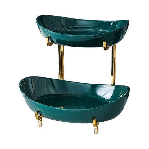 Ceramic Serving Bowls with Metal Stand