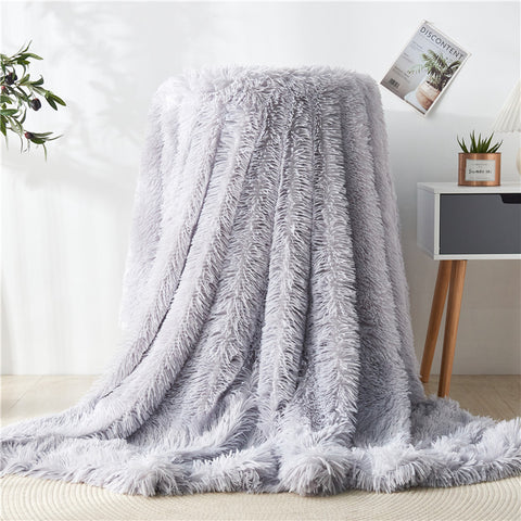 Faux Fur Snuggle Throw Blanket