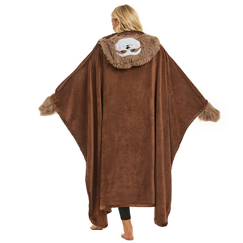 Wearable Hooded Blanket With Gloves