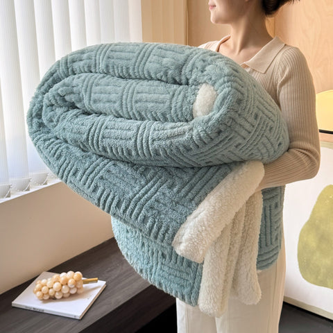 Double Layer Jacquard Warm Blanket