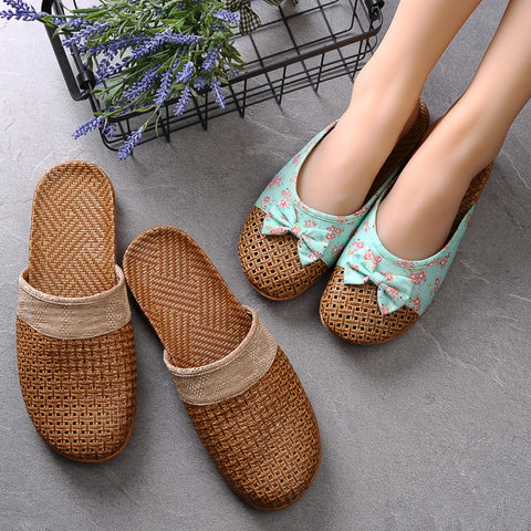 Women's Linen Vintage House Slippers