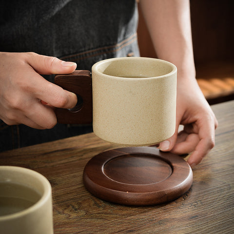 Japanese Ceramic Mug with Coaster