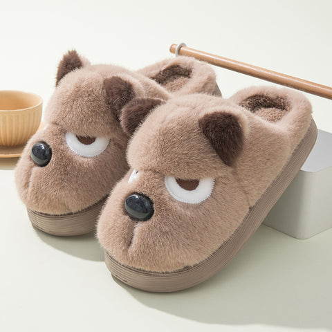 Angry Puppy Plush Slippers