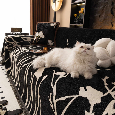 Pet & Kid Friendly Couch Cover - Anti-Scratch Dried Branch Pattern