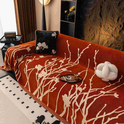 Pet & Kid Friendly Couch Cover - Anti-Scratch Dried Branch Pattern