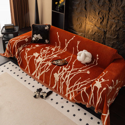 Pet & Kid Friendly Couch Cover - Anti-Scratch Dried Branch Pattern