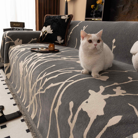 Pet & Kid Friendly Couch Cover - Anti-Scratch Dried Branch Pattern