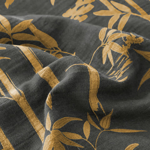 Bamboo Print Cotton Gauze Yarn-dyed Reversible Coverlet 6