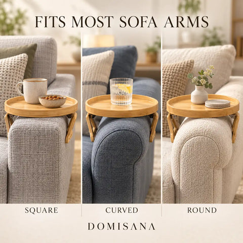 Clip-On Bamboo Sofa Arm Tray