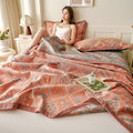 Bear Floral Diamond Patchwork Cotton Quilt 4