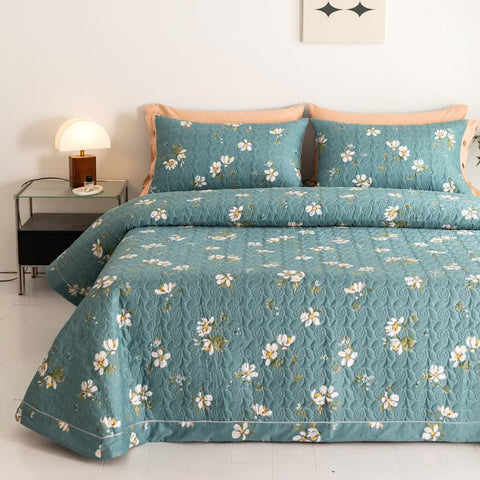 Blooming Floral Pure Cotton Quilted Bedding 0