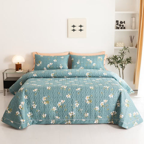 Blooming Floral Pure Cotton Quilted Bedding 1