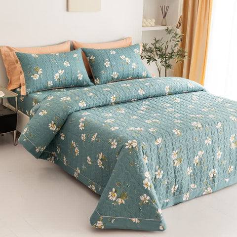 Blooming Floral Pure Cotton Quilted Bedding 2