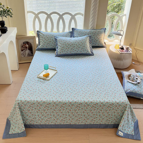 Bring countryside elegance home, where small-scale florals meet everyday luxury
This pure cotton quilt features charming ditsy prints in soft blue and warm coral with contrasting trim details. The lightweight construction makes it an ideal summer coverlet or year-round bedspread, while the delicate floral pattern adds timeless appeal to modern and traditional bedrooms alike.