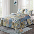 Bohemian Floral Stitching Quilt with Pillowcases 1
