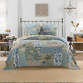 Bohemian Floral Stitching Quilt with Pillowcases 2