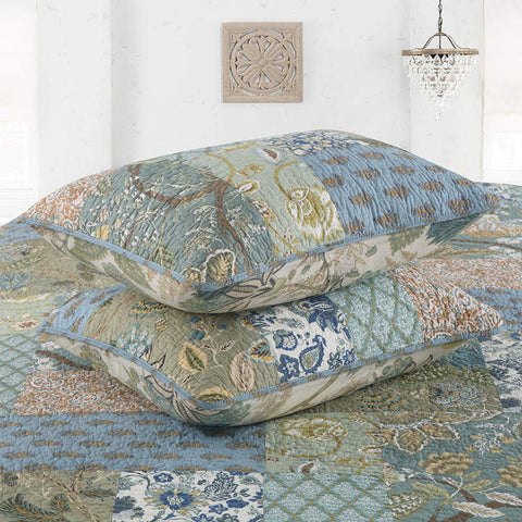 Bohemian Floral Stitching Quilt with Pillowcases 6