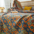 Boho Floral Print Cotton Reversible Quilt 4