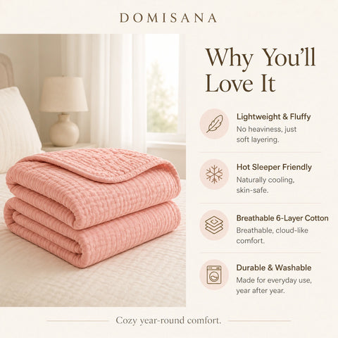 Cotton Waffle Blanket - Breathable All-Season Throw