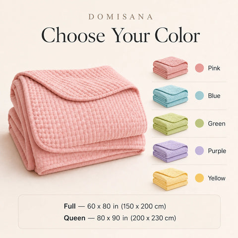 Cotton Waffle Blanket - Breathable All-Season Throw