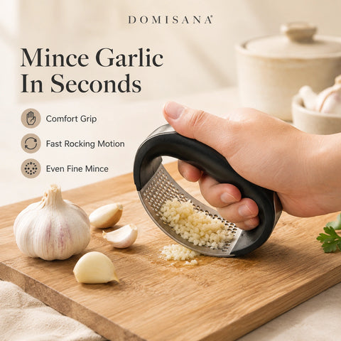 Garlic Press Rocker - Stainless Steel Garlic Crusher Tool