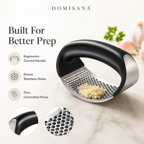 Garlic Press Rocker - Stainless Steel Garlic Crusher Tool