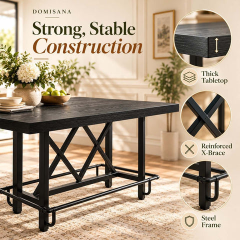 Rustic Industrial Counter Height Dining Table