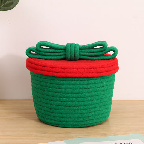 Nora Handwoven Storage Cotton Basket with Lid