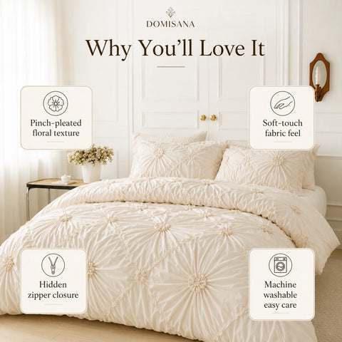 Ruffle Flower Bedding Set 3PCS