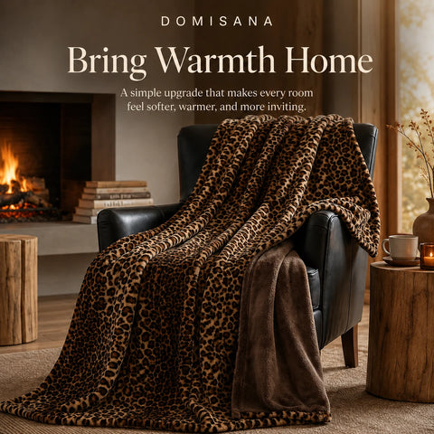 Premium Faux Fur Leopard Print Blanket