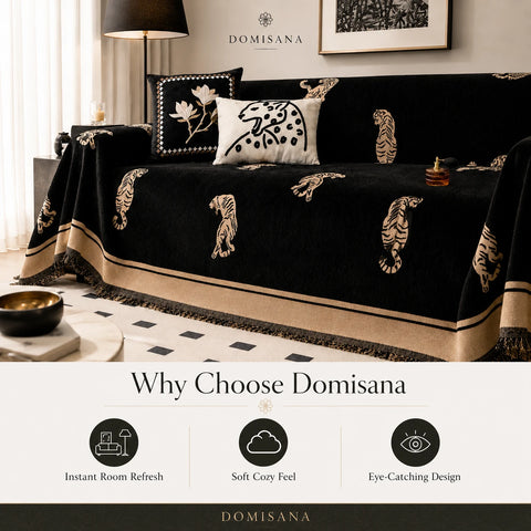 Savannah Tiger Chenille Sofa Cover