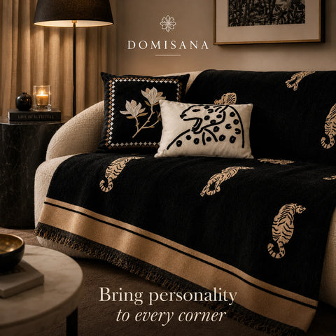 Savannah Tiger Chenille Sofa Cover