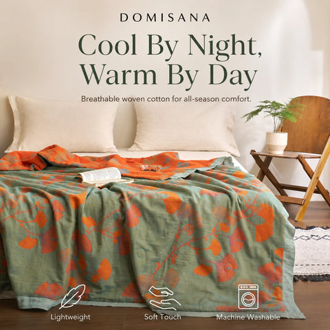 Ginkgo Leaf Cotton Quilt Reversible