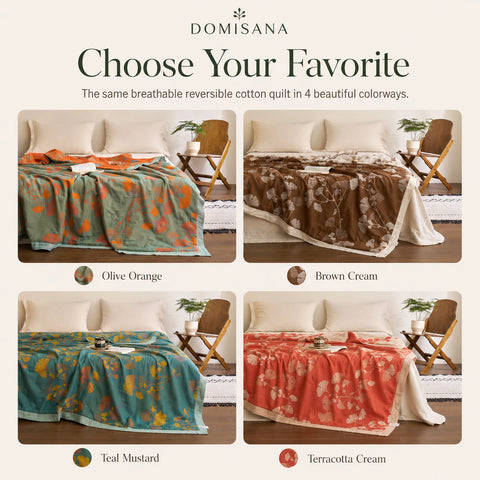 Ginkgo Leaf Cotton Quilt Reversible