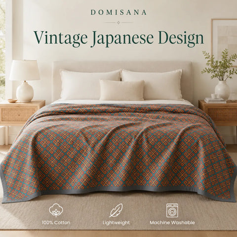 100% Cotton Quilt - Vintage Japanese Design Reversible