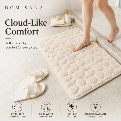 Cobblestone Quick-Dry Coral Bath Mat