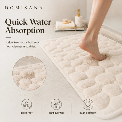 Cobblestone Quick-Dry Coral Bath Mat