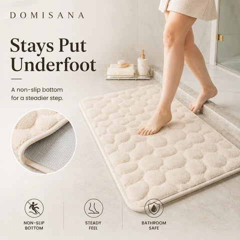 Cobblestone Quick-Dry Coral Bath Mat