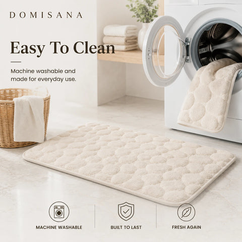 Cobblestone Quick-Dry Coral Bath Mat