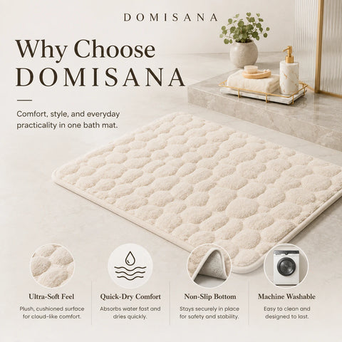 Cobblestone Quick-Dry Coral Bath Mat