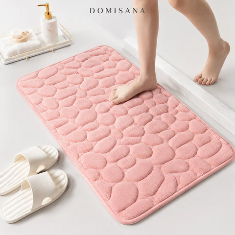 Cobblestone Quick-Dry Coral Bath Mat