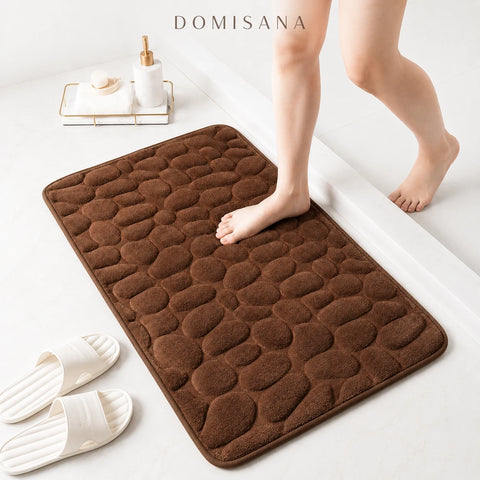 Cobblestone Quick-Dry Coral Bath Mat